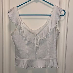 White Ruffle Top